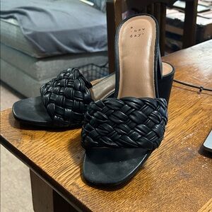 A New Day Black Braided Women's Mules